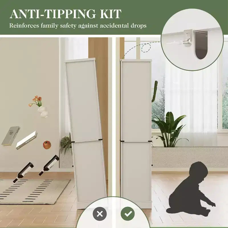 Armadio contenitore alto 75 pollici con luce a LED, credenza da dispensa in stile rustico con vetro temperato, ripiani regolabili, portabottiglie per vino