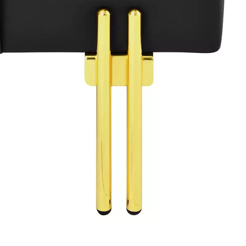 22 Pollici Pouf Contenitore in Pelle Antigraffio con Gambe in Acciaio Inox Dorato, Panchina da Ingresso Adatta agli Animali Domestici, Nero