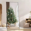 Acekool 71x31 Full Length Mirror, Extra Large Rectangle Floor or Wall Mirror, Thin Aluminum Frame, HD Explosion-Resistant Glass, Black
