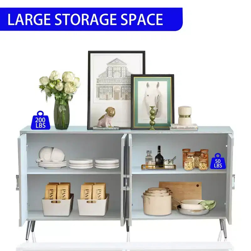 Credenza laccata a 4 ante per soggiorno o sala da pranzo