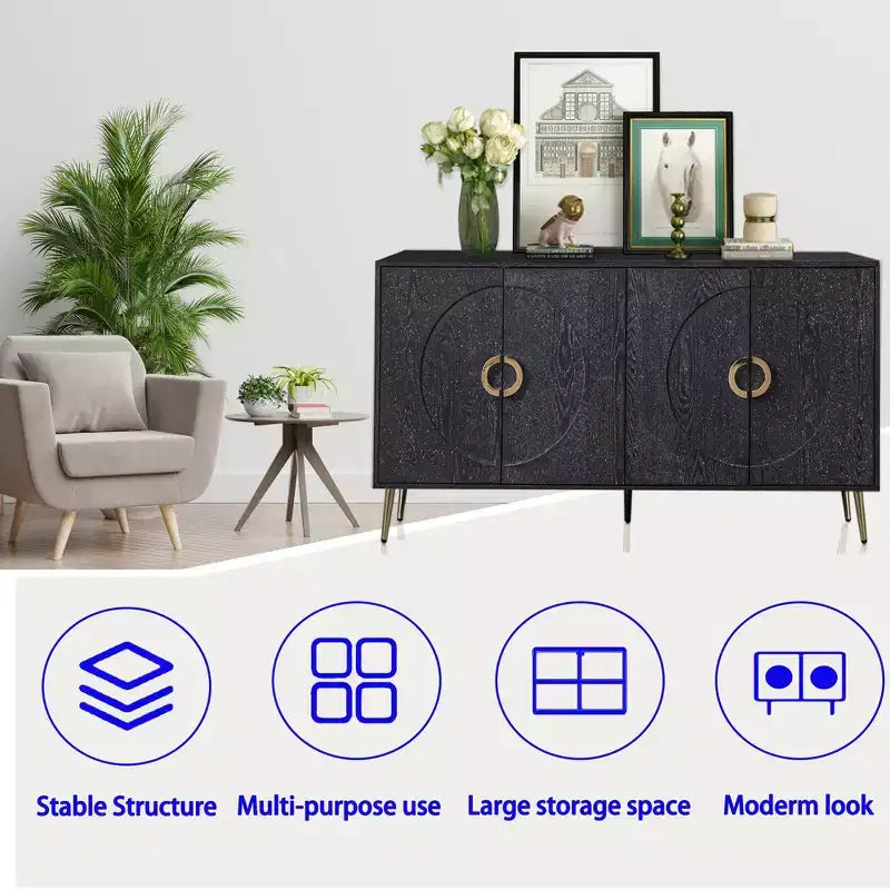 Credenza laccata a 4 ante per soggiorno o sala da pranzo