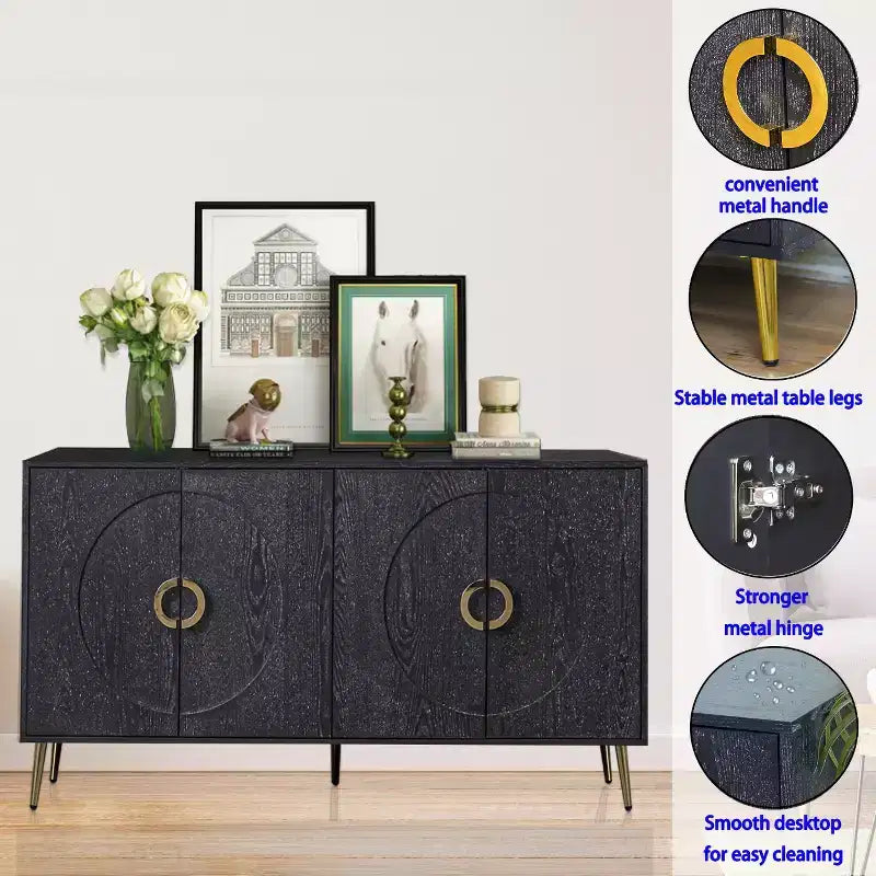 Credenza laccata a 4 ante per soggiorno o sala da pranzo