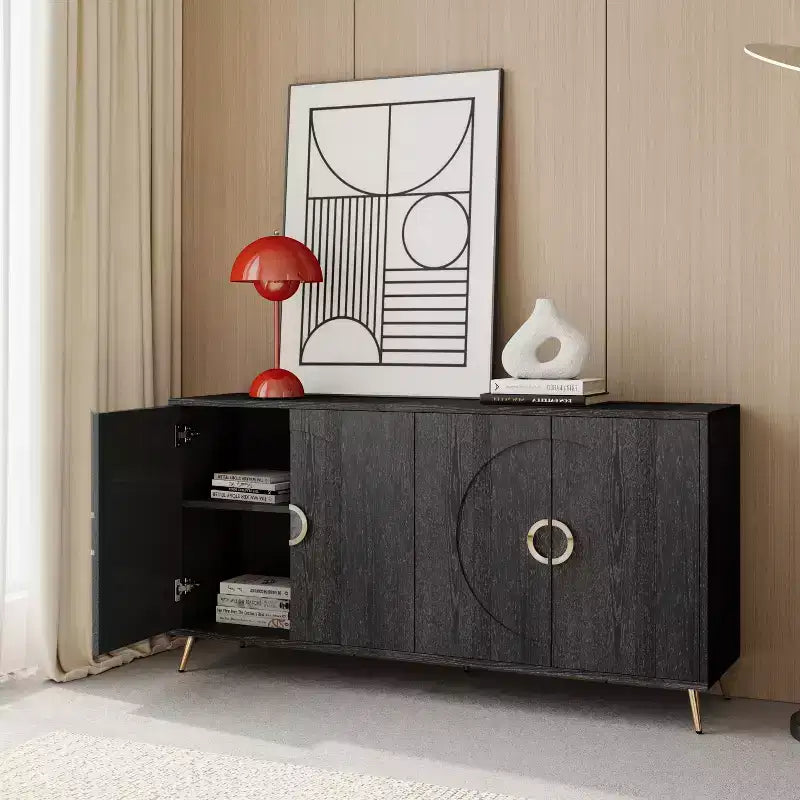 Credenza laccata a 4 ante per soggiorno o sala da pranzo