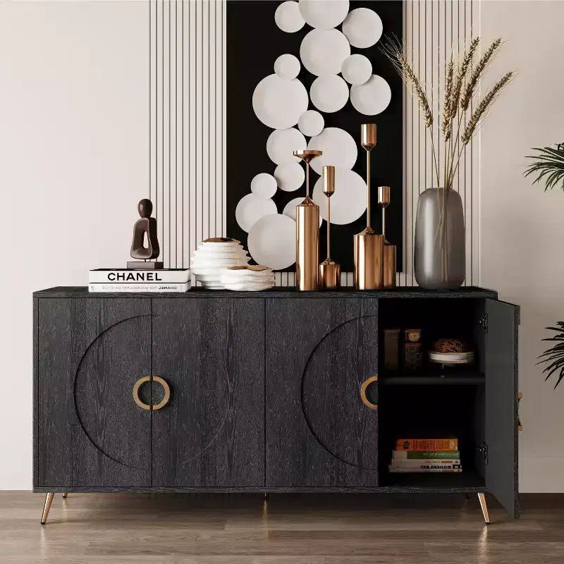 Credenza laccata a 4 ante per soggiorno o sala da pranzo