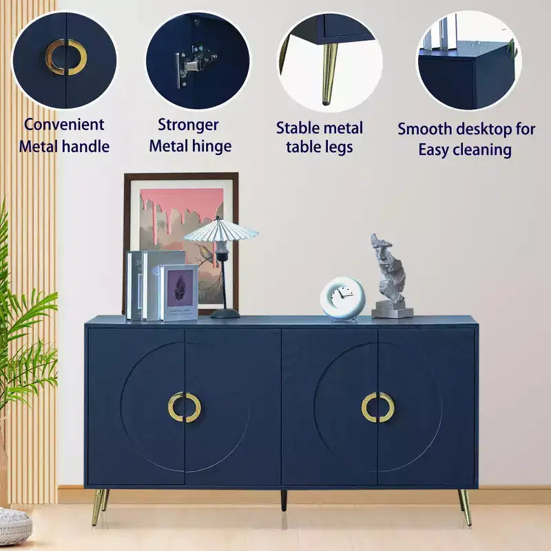 Credenza laccata a 4 ante per soggiorno o sala da pranzo