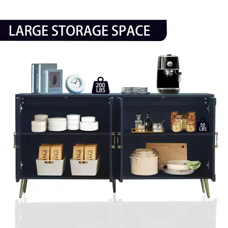 Credenza laccata a 4 ante per soggiorno o sala da pranzo