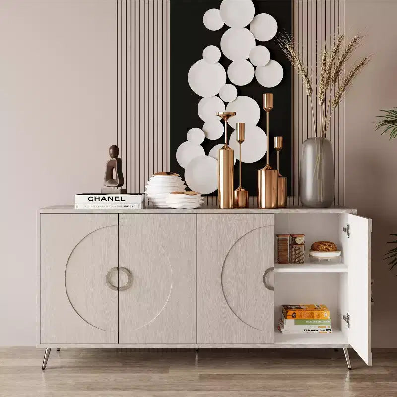 Credenza laccata a 4 ante per soggiorno o sala da pranzo