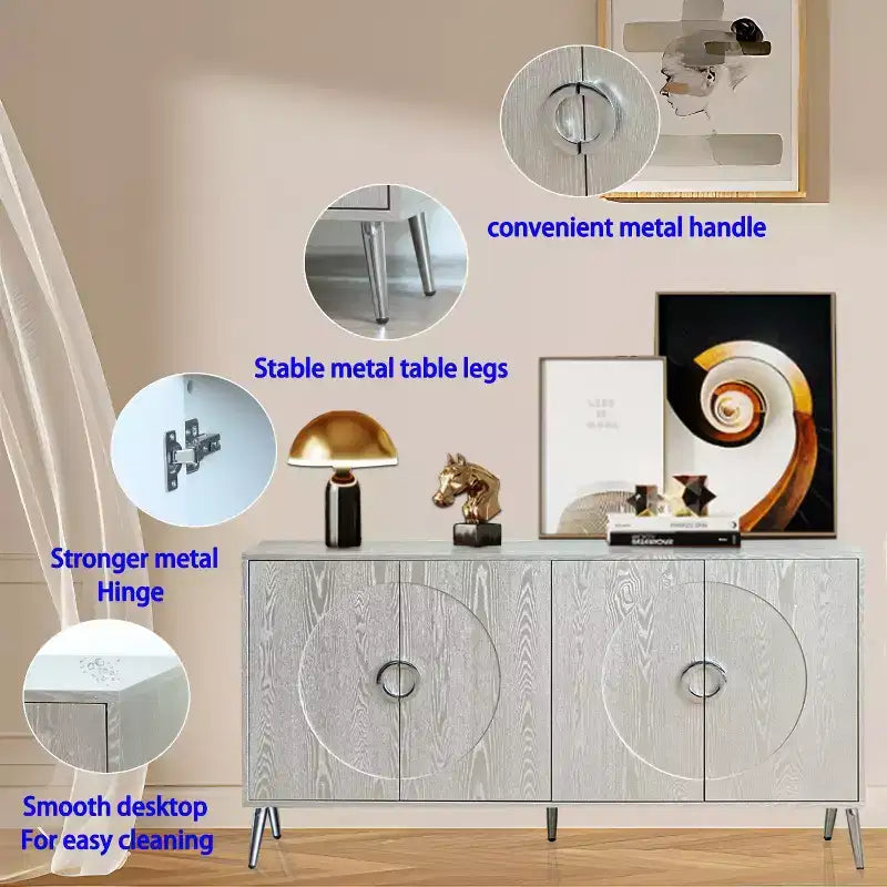 Credenza laccata a 4 ante per soggiorno o sala da pranzo