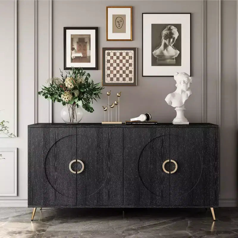 Credenza laccata a 4 ante per soggiorno o sala da pranzo