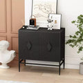 Modern Wooden Storage Cabinet Accent Cabinet with Metal Leg Featuring Two-tier Storage