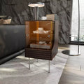 Famapy Retro-Modern Aesthetic Turntable Cabinet: Glass Doors, LED Lighting & Vinyl - Centric Design