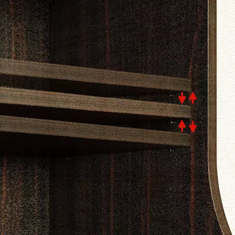Mobile giradischi dall'estetica retrò moderna: ante in vetro, illuminazione a LED e design incentrato sui vinili