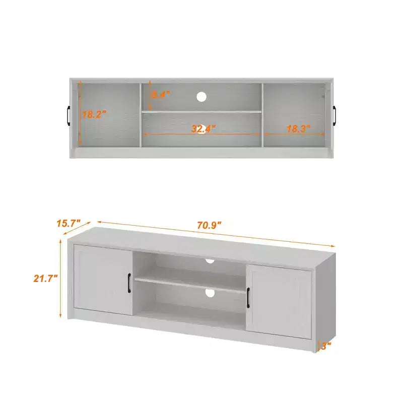 Mobile TV minimalista in legno chiaro con cassetti portaoggetti, credenza multimediale per l'organizzazione del soggiorno