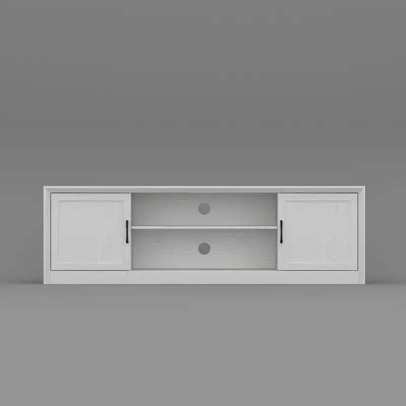Mobile TV minimalista in legno chiaro con cassetti portaoggetti, credenza multimediale per l'organizzazione del soggiorno