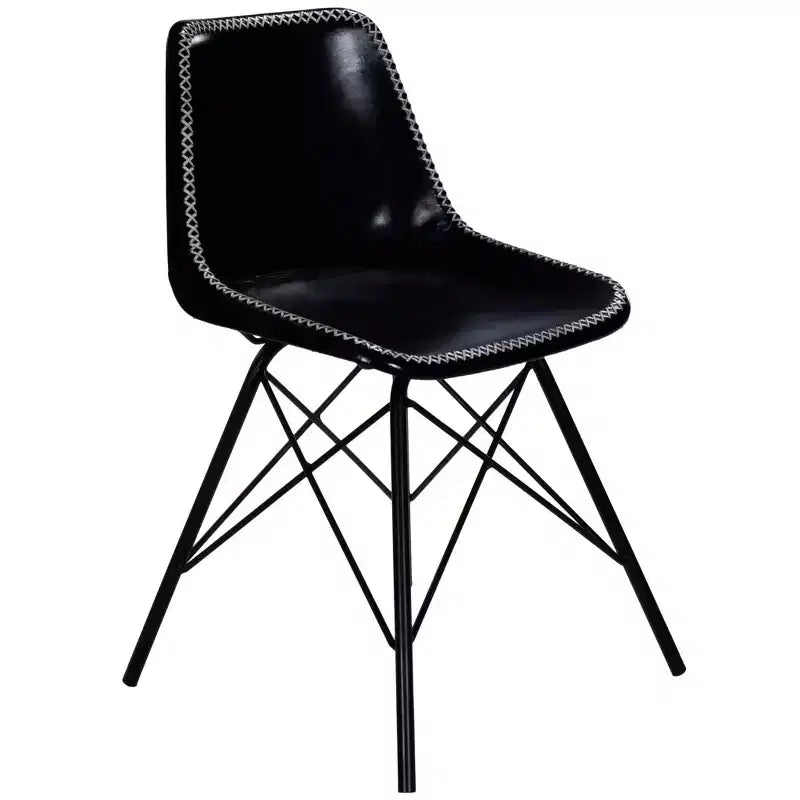 HomeRoots 18 Black Faux Leather Side Chair