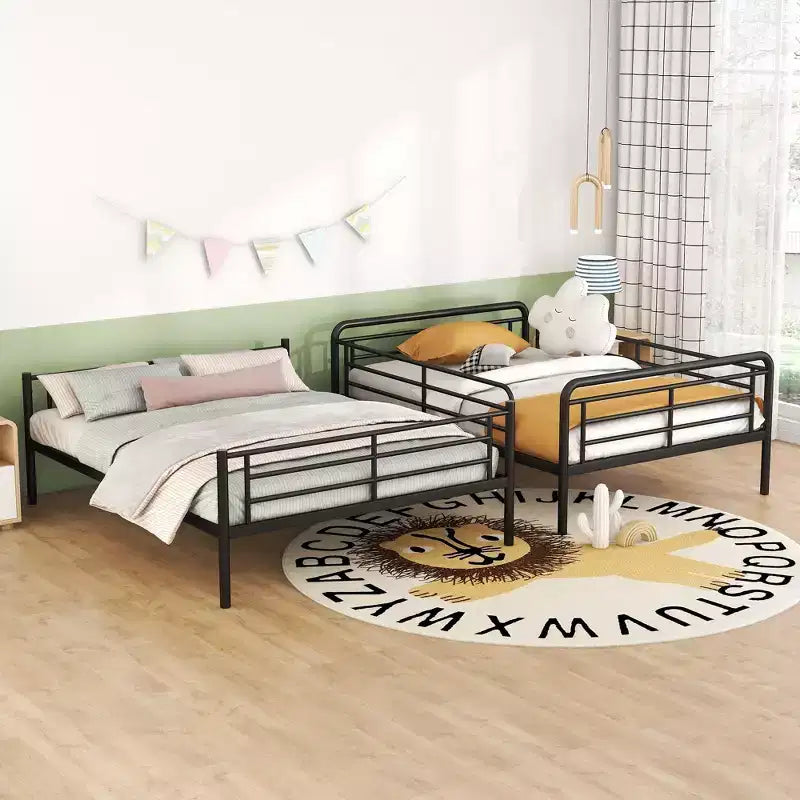 Letto a Castello in Metallo Full XL su Queen convertibile in 2 Letti Singoli Telaio in Ferro Robusto per Bambini e Ragazzi