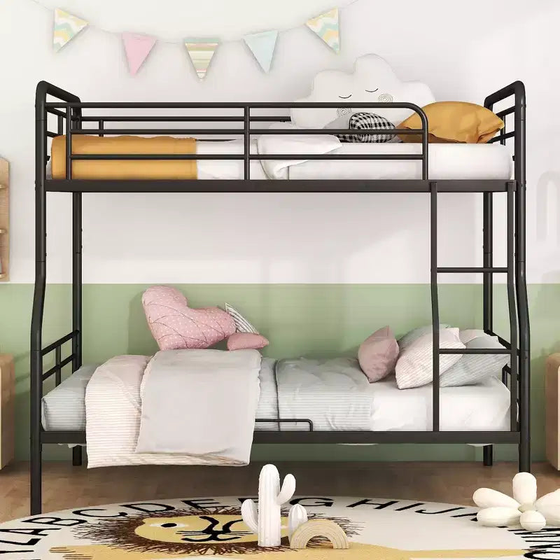 Letto a Castello in Metallo Full XL su Queen convertibile in 2 Letti Singoli Telaio in Ferro Robusto per Bambini e Ragazzi