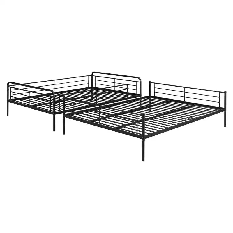 Letto a Castello in Metallo Full XL su Queen convertibile in 2 Letti Singoli Telaio in Ferro Robusto per Bambini e Ragazzi