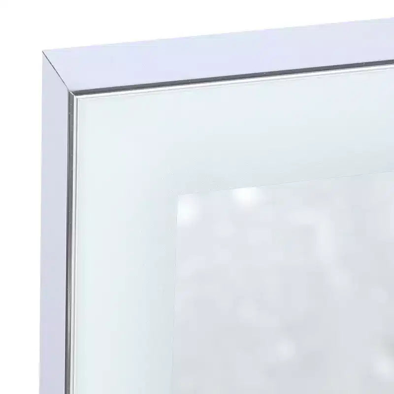 Specchio da Parete per Bagno con Cornice in Alluminio e Controllo Touch Dimmerabile Antiappannamento 48x32 Argento