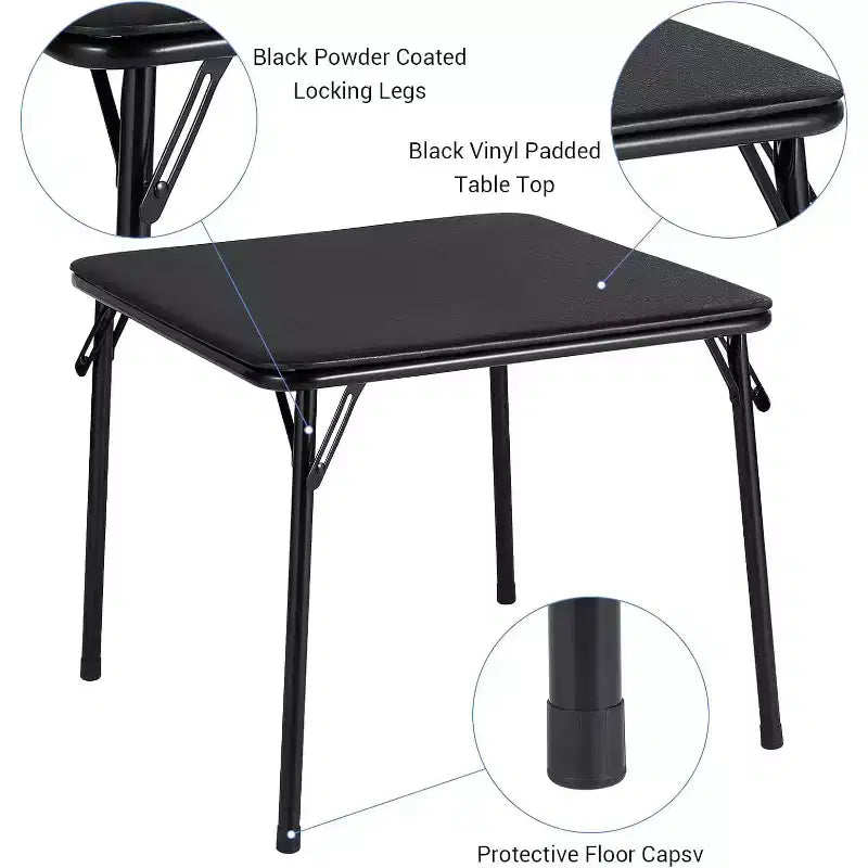 Set Tavolo e Sedie Pieghevoli, Tavolo Attività Pieghevole Imbottito con 2 Sedie, Struttura in Metallo Portatile