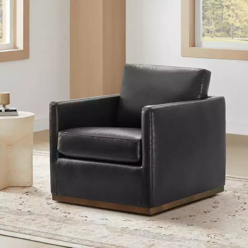Poltrona girevole moderna con braccioli