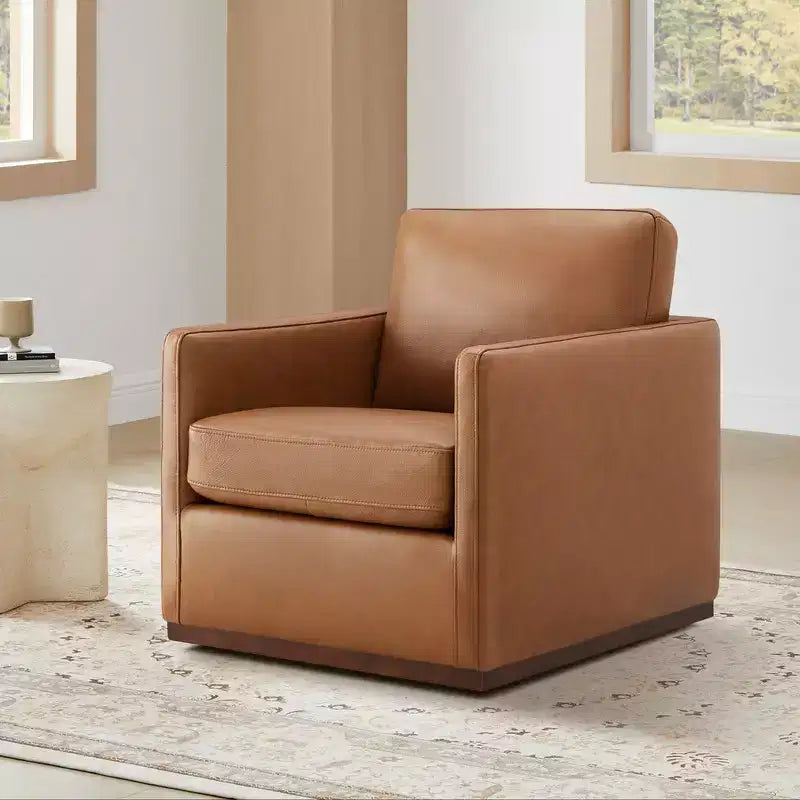 Poltrona girevole moderna con braccioli