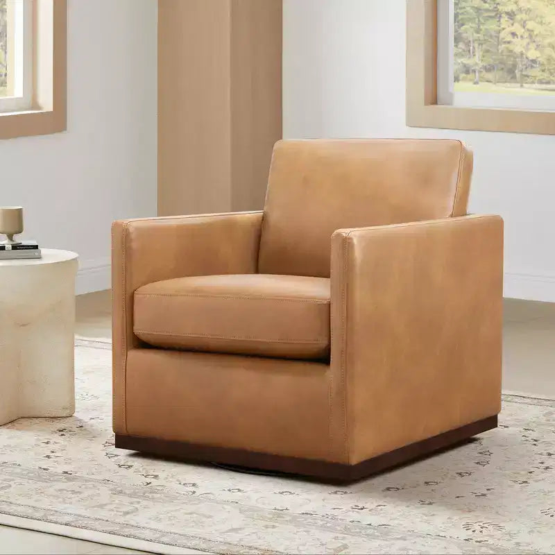 Poltrona girevole moderna con braccioli