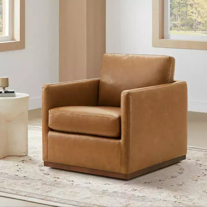 Poltrona girevole moderna con braccioli
