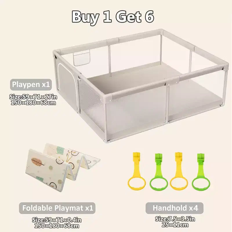 Box per bambini con tappeto 150x180 cm, recinzione di sicurezza per bambini e neonati, centro attività interno ed esterno