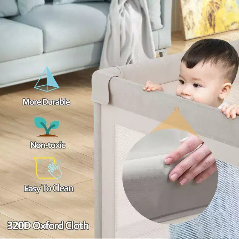 Box per bambini con tappeto 150x180 cm, recinzione di sicurezza per bambini e neonati, centro attività interno ed esterno