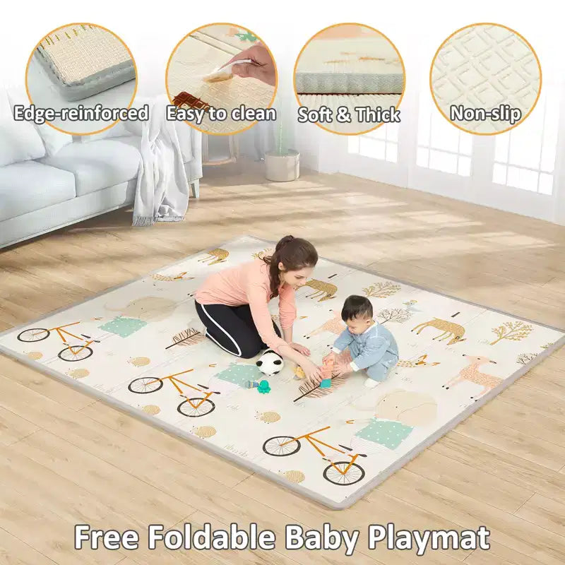 Box per bambini con tappeto 150x180 cm, recinzione di sicurezza per bambini e neonati, centro attività interno ed esterno