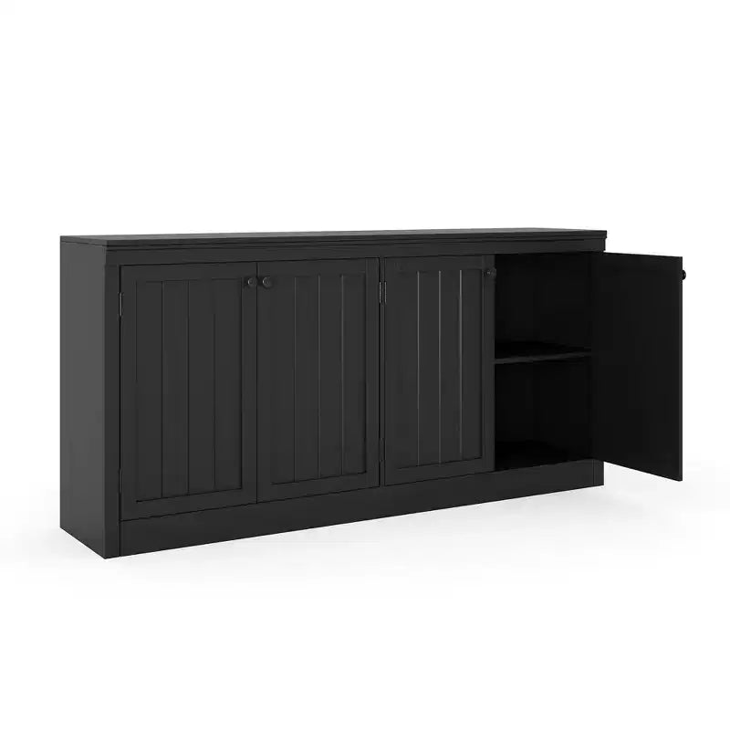 Mobile credenza buffet per ingresso da 63 pollici, mobile bar, con 4 ante, moderno mobile TV, armadietto da pavimento in legno per soggiorno