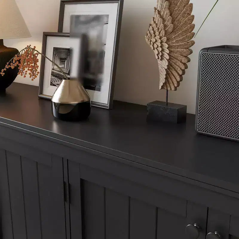 Mobile credenza buffet per ingresso da 63 pollici, mobile bar, con 4 ante, moderno mobile TV, armadietto da pavimento in legno per soggiorno