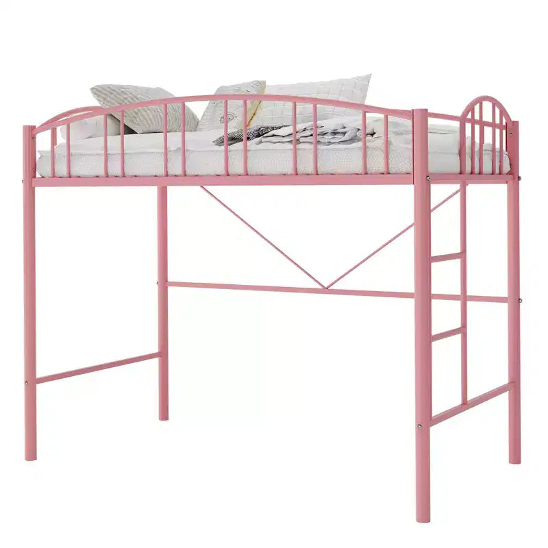 Letto a soppalco matrimoniale con scale e sponda di sicurezza ad arco Letto a piattaforma in metallo con robuste doghe Salvaspazio Silenzioso Nessuna molla richiesta Camera per bambini e dormitorio