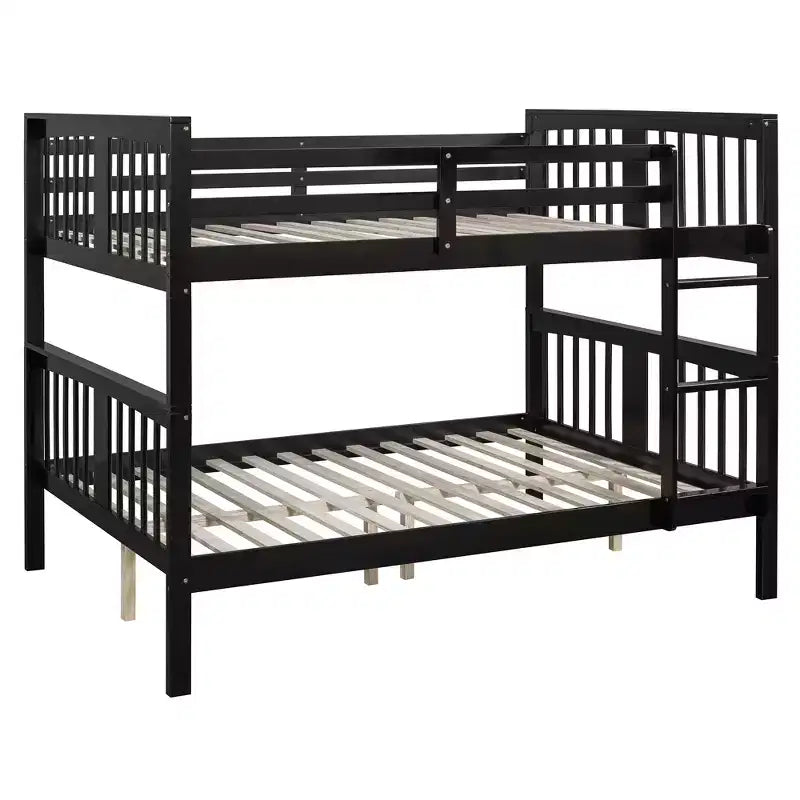 Letto a castello in legno Full over Full con ringhiera di sicurezza e scaletta robusta per camere da letto, camere per gli ospiti e dormitori