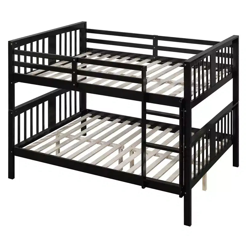 Letto a castello in legno Full over Full con ringhiera di sicurezza e scaletta robusta per camere da letto, camere per gli ospiti e dormitori