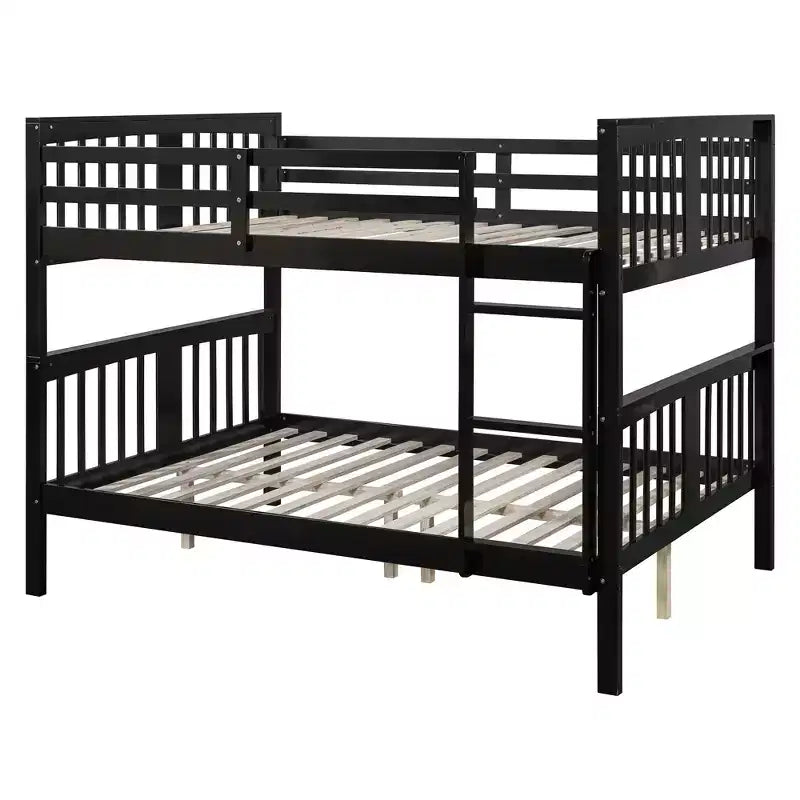 Letto a castello in legno Full over Full con ringhiera di sicurezza e scaletta robusta per camere da letto, camere per gli ospiti e dormitori