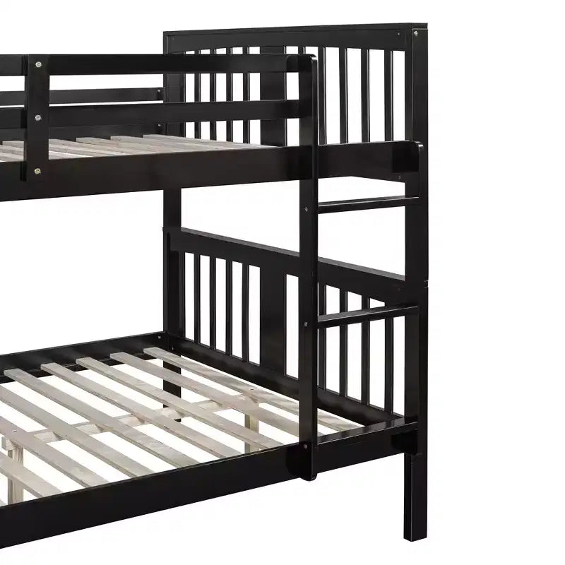 Letto a castello in legno Full over Full con ringhiera di sicurezza e scaletta robusta per camere da letto, camere per gli ospiti e dormitori