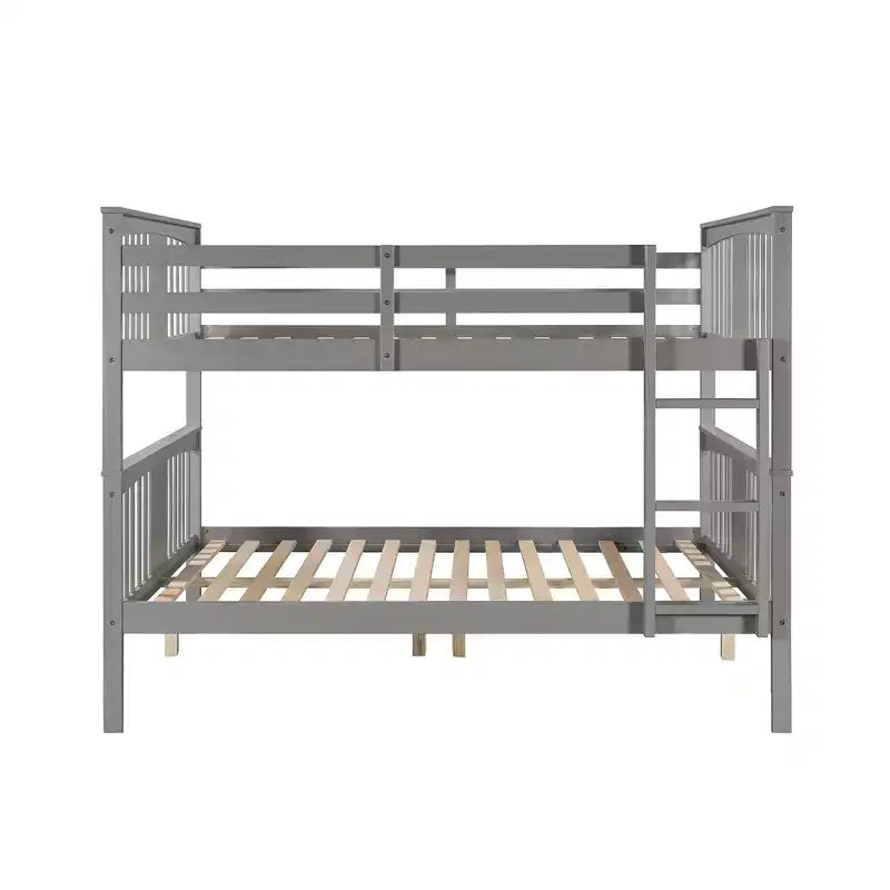 Letto a castello in legno Full over Full con ringhiera di sicurezza e scaletta robusta per camere da letto, camere per gli ospiti e dormitori