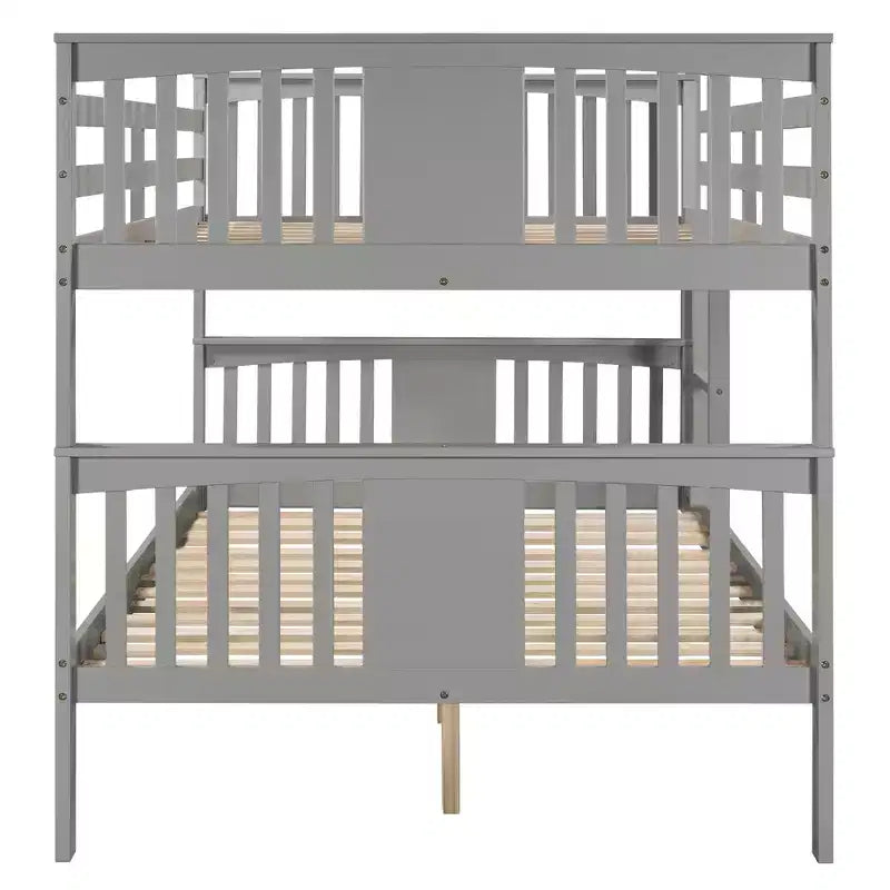 Letto a castello in legno Full over Full con ringhiera di sicurezza e scaletta robusta per camere da letto, camere per gli ospiti e dormitori