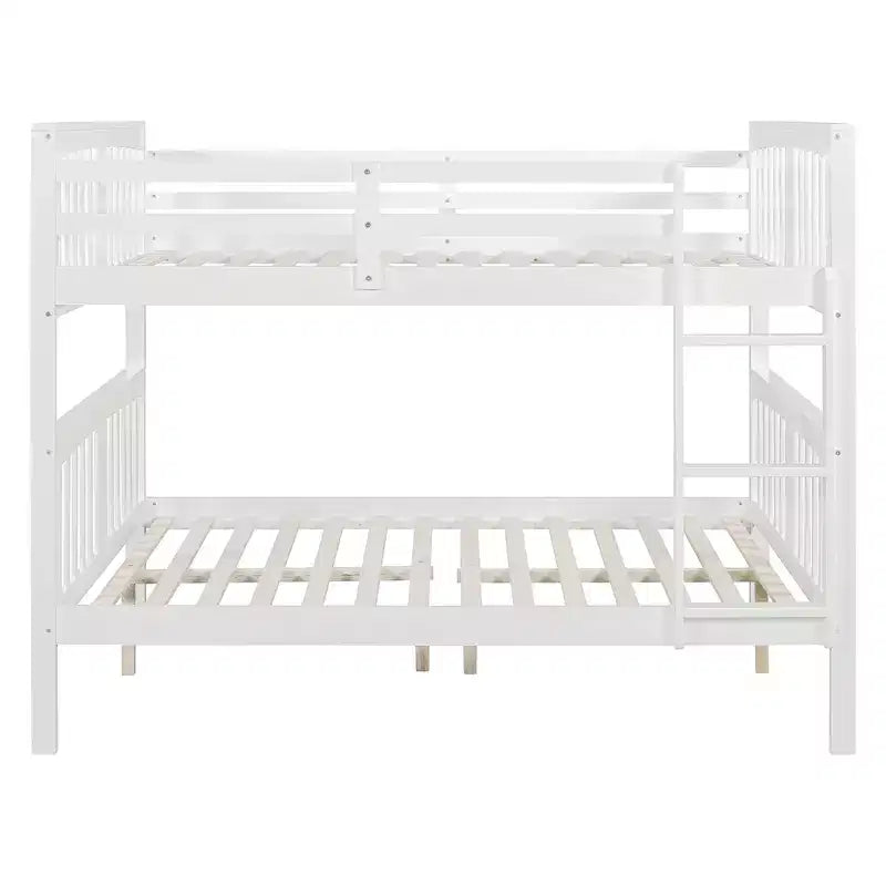 Letto a castello in legno Full over Full con ringhiera di sicurezza e scaletta robusta per camere da letto, camere per gli ospiti e dormitori