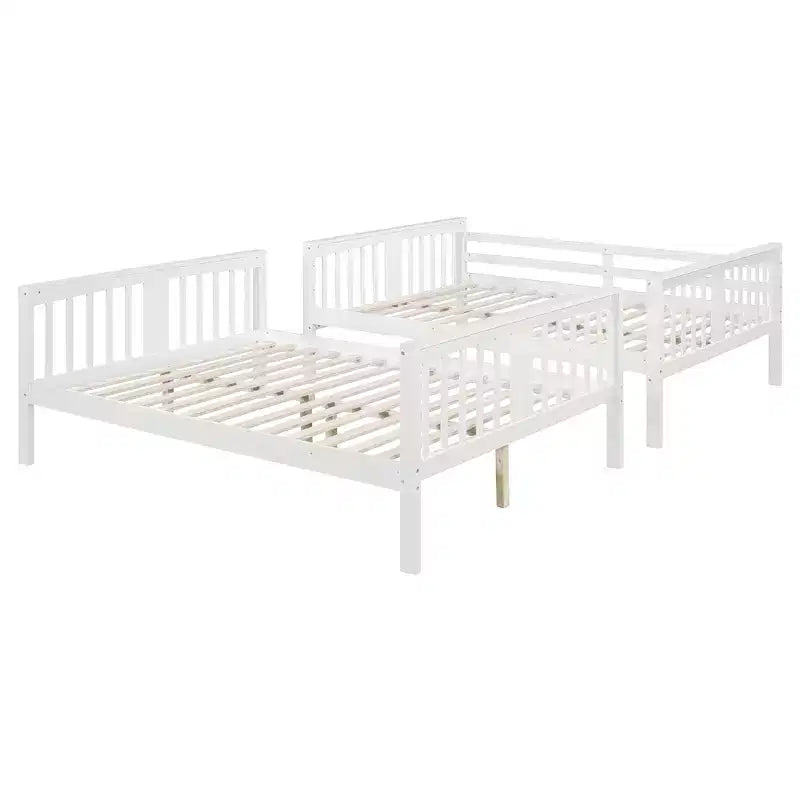 Letto a castello in legno Full over Full con ringhiera di sicurezza e scaletta robusta per camere da letto, camere per gli ospiti e dormitori