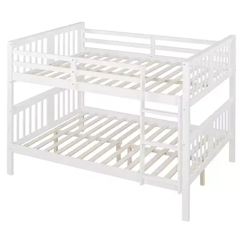 Letto a castello in legno Full over Full con ringhiera di sicurezza e scaletta robusta per camere da letto, camere per gli ospiti e dormitori