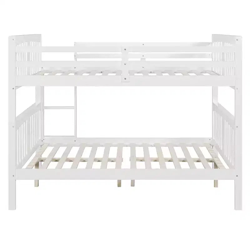 Letto a castello in legno Full over Full con ringhiera di sicurezza e scaletta robusta per camere da letto, camere per gli ospiti e dormitori