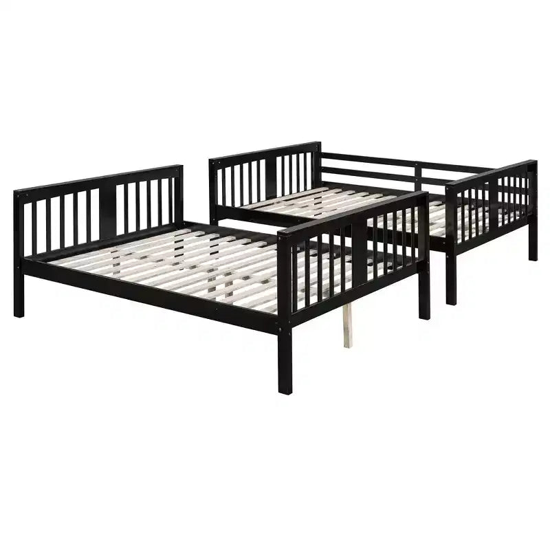 Letto a castello in legno Full over Full con ringhiera di sicurezza e scaletta robusta per camere da letto, camere per gli ospiti e dormitori