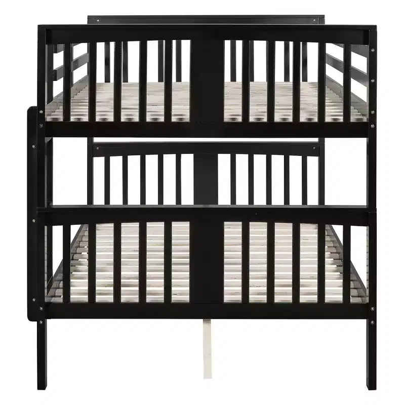 Letto a castello in legno Full over Full con ringhiera di sicurezza e scaletta robusta per camere da letto, camere per gli ospiti e dormitori