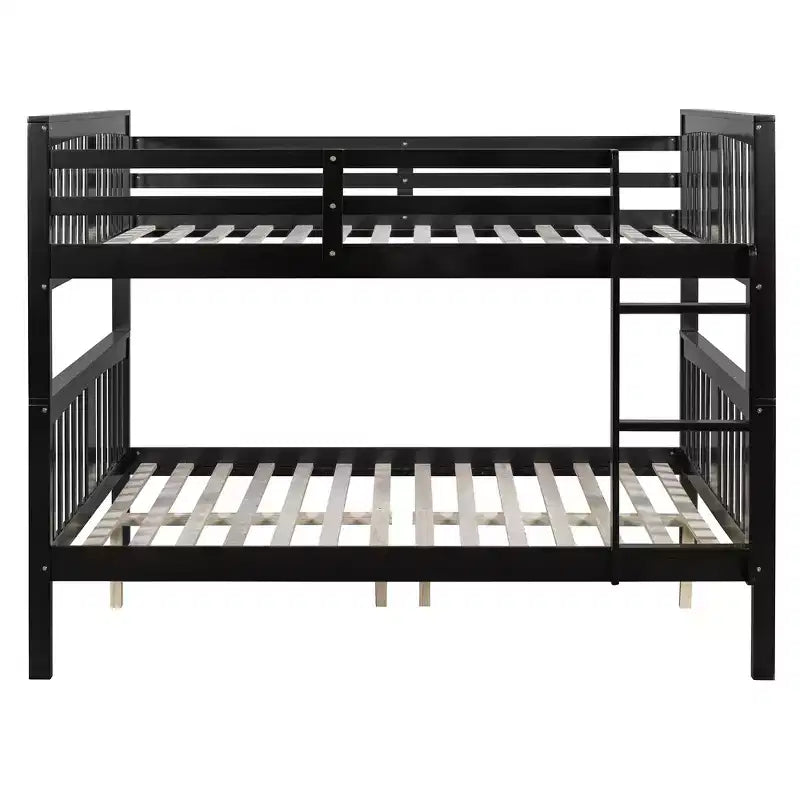Letto a castello in legno Full over Full con ringhiera di sicurezza e scaletta robusta per camere da letto, camere per gli ospiti e dormitori
