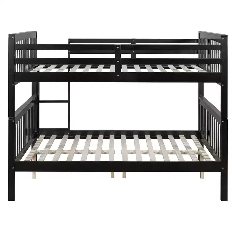 Letto a castello in legno Full over Full con ringhiera di sicurezza e scaletta robusta per camere da letto, camere per gli ospiti e dormitori