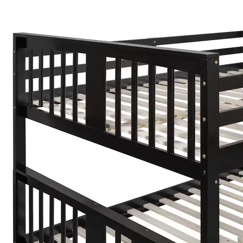 Letto a castello in legno Full over Full con ringhiera di sicurezza e scaletta robusta per camere da letto, camere per gli ospiti e dormitori