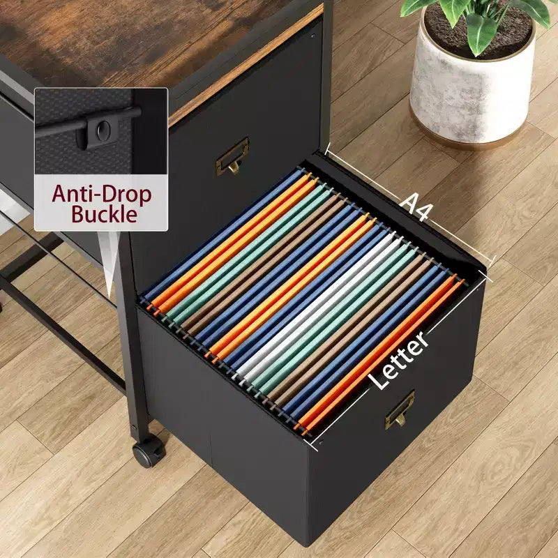 Mobile File Cabinet Modern File Cabinet with Wheels Under Desk Fabric Storage Rolling Printer Stand Cupboard Document